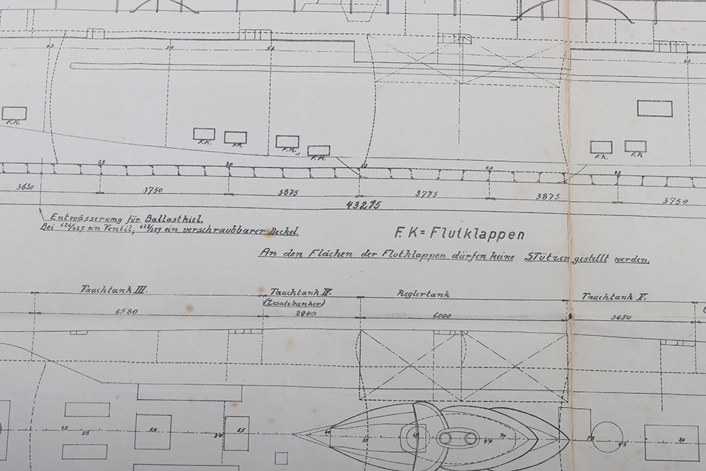 Rare Full Technical Specification Plans of Imperial German U-Boat U-160 - Image 2 of 7