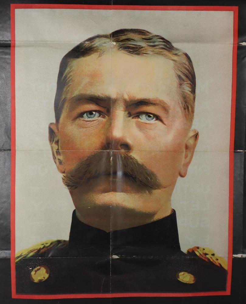 WW1 British Recruiting Poster, "Lord Kitchener Says .. Enlist To-Day" - Image 2 of 12