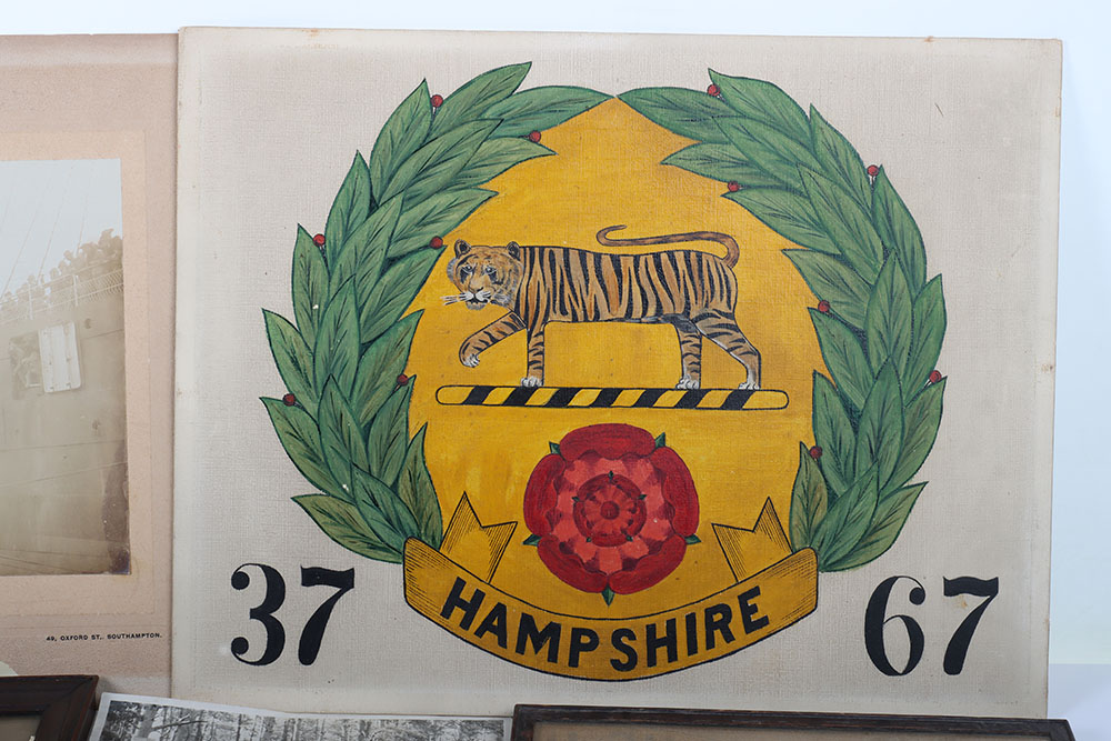 Hampshire Regiment framed Silk for South Africa 1900-1 - Image 2 of 7