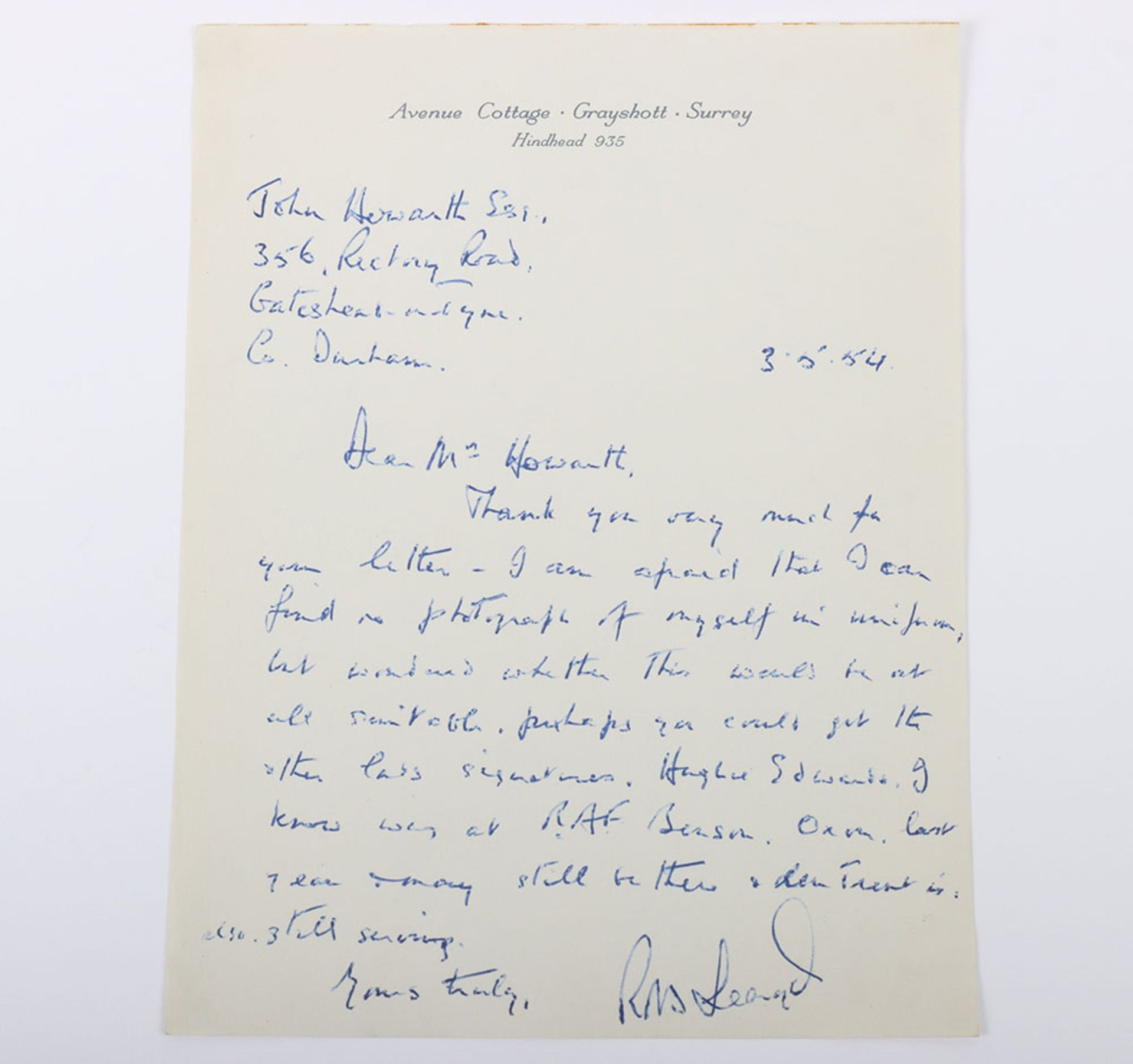 Victoria Cross World War II signatures on letters, cards, clipped documents copied London Gazette ci - Image 6 of 11