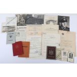 Third Reich Documents and Photographs Grouping
