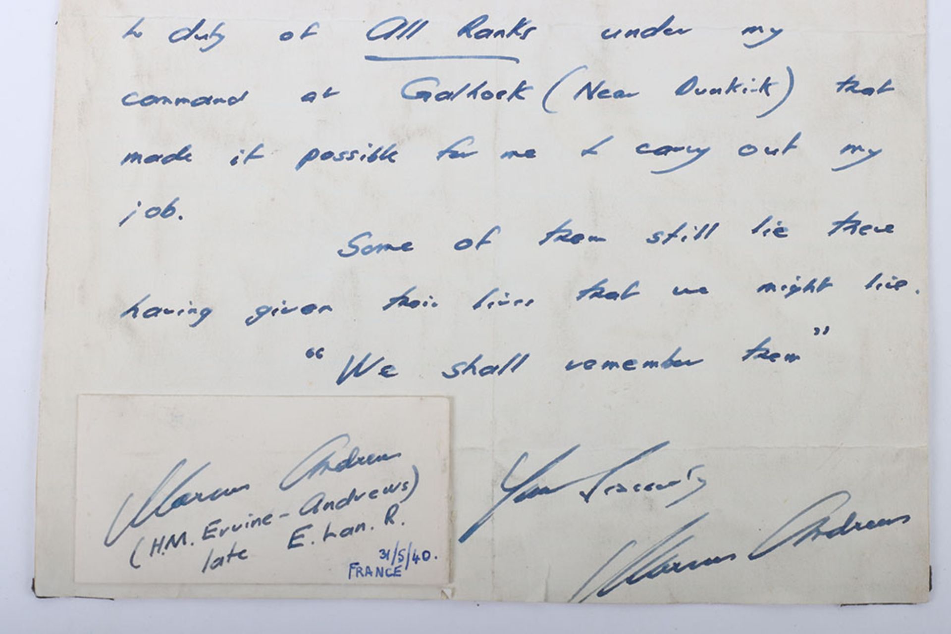 Victoria Cross World War II signatures on letters, cards, clipped documents etc - Image 9 of 9