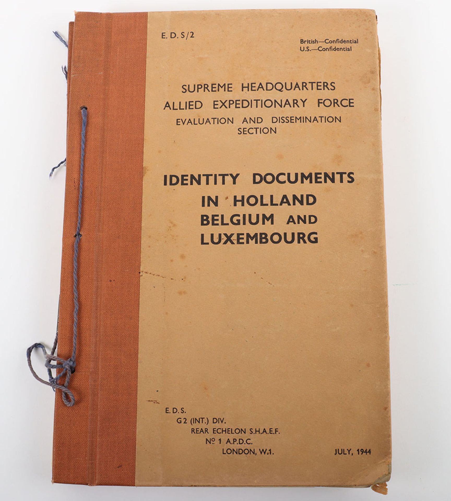 Identity Documents in Holland Belgium and Luxembourg (Supreme Headquarters Allied Expeditionary Forc