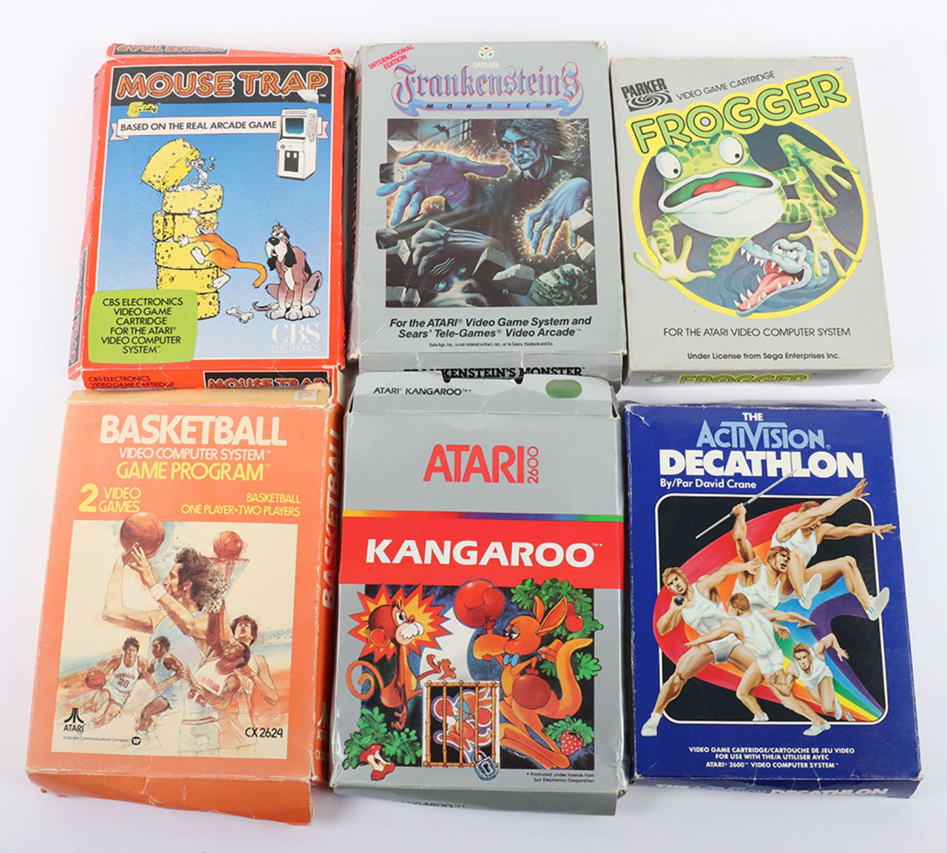 Six Vintage Atari Boxed Video Games