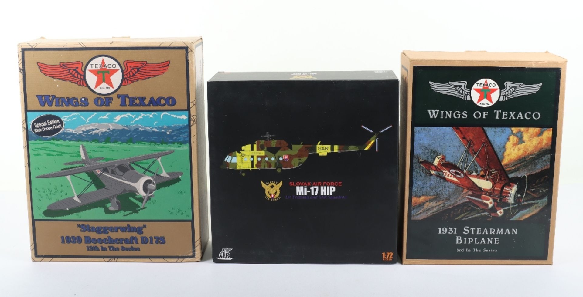 Three 1:72 scale Diecast aeroplane boxed models