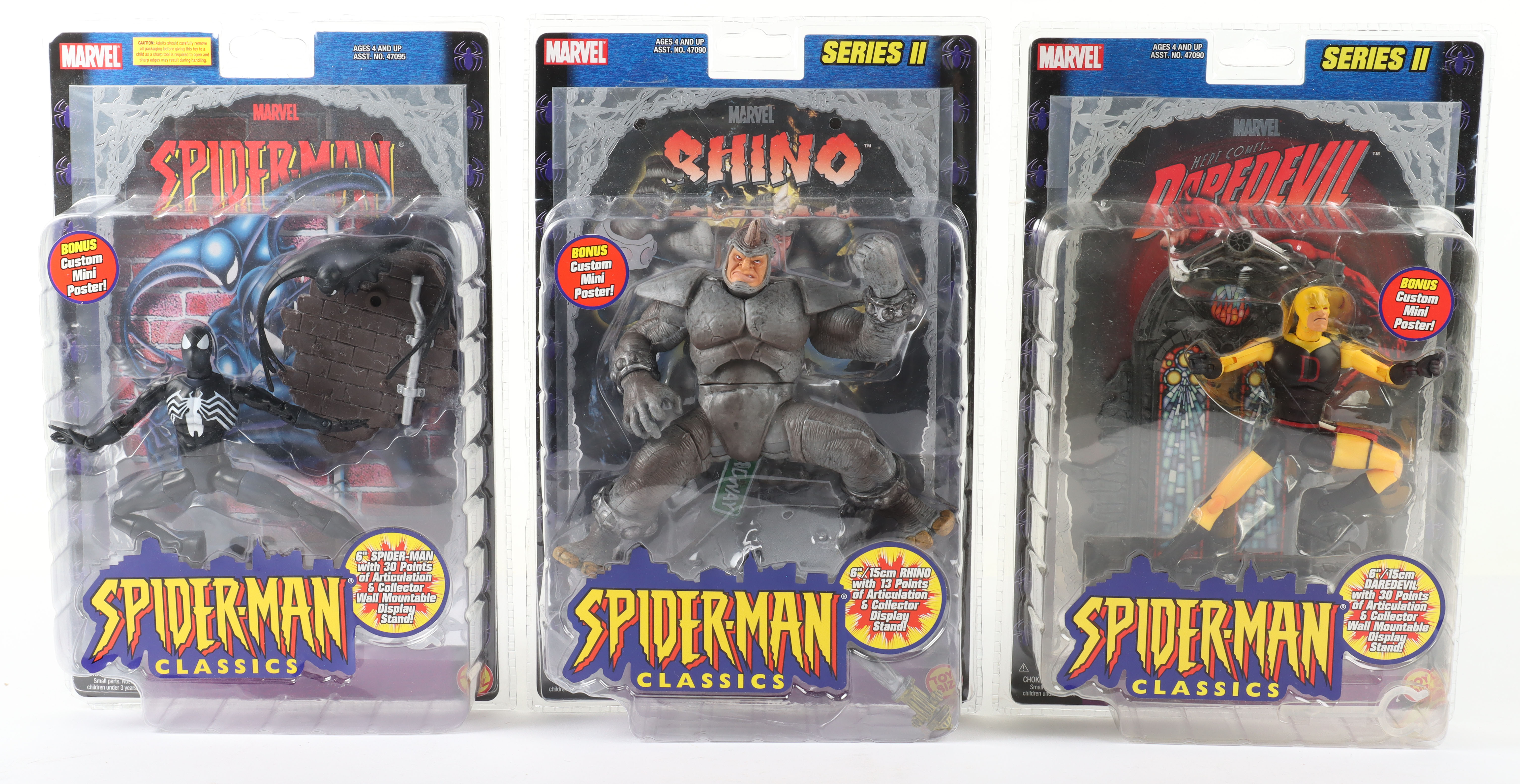 Three Spider-man Classics Toybiz Sealed figures