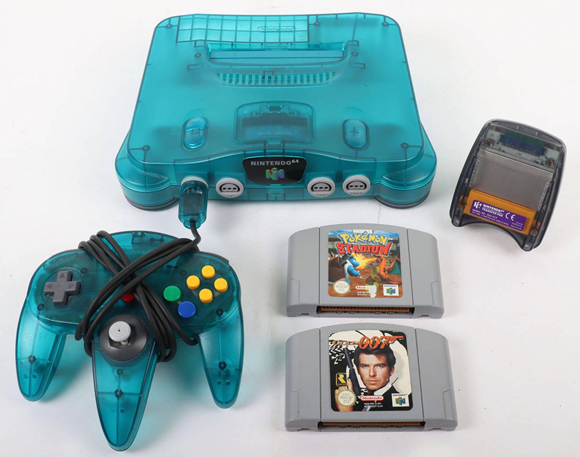 Nintendo 64 N64 Ice blue/ ocean blue console and controller with games - Image 2 of 8