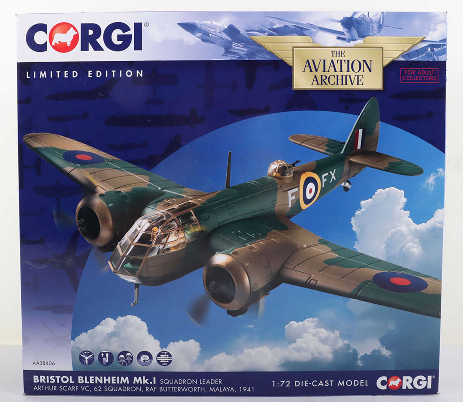 Corgi “The Aviation Archive” AA3806 Bristol Blenheim boxed