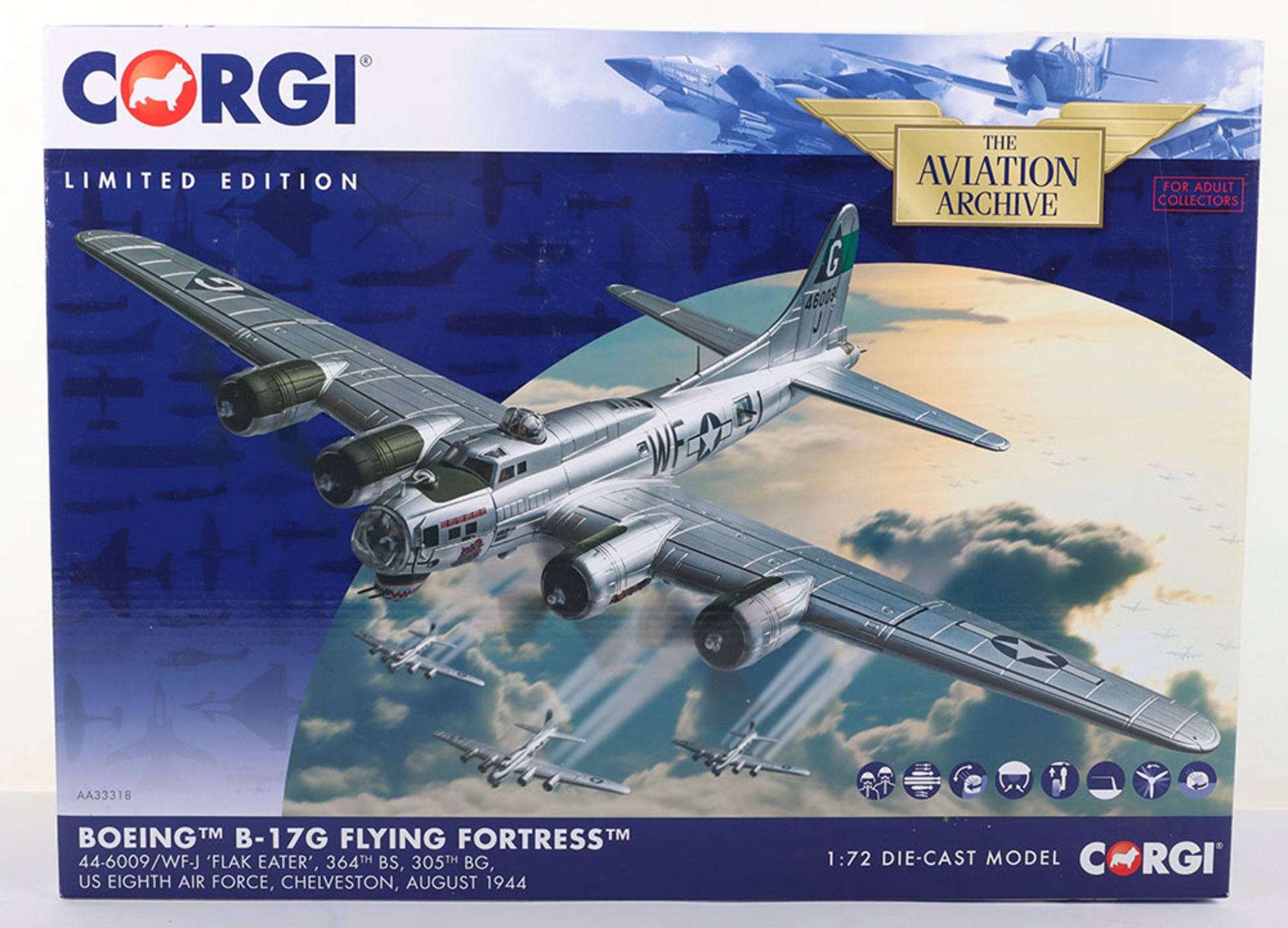 Corgi “The Aviation Archive” AA33318 Boeing B-17G Fortress boxed model