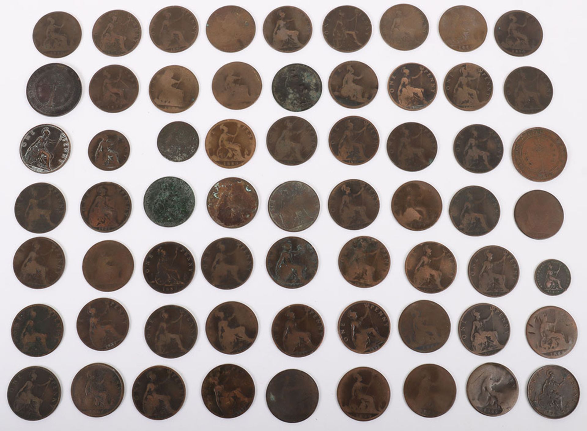 Selection of Victoria copper coinage, including 1870 Ceylon - Bild 6 aus 10