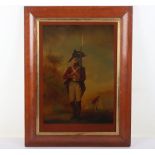 Framed Reverse Print on Glass of a Georgian Period British Foot Soldier