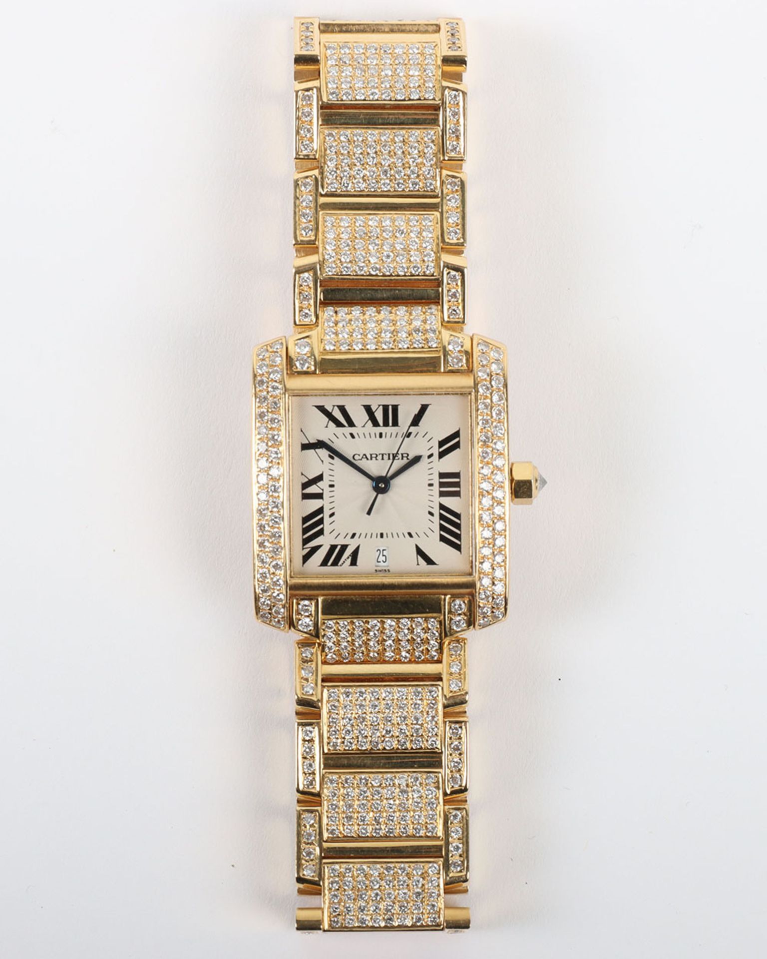 An 18ct gold and diamond Cartier Tank Francaise Automatic, Ref: 1840