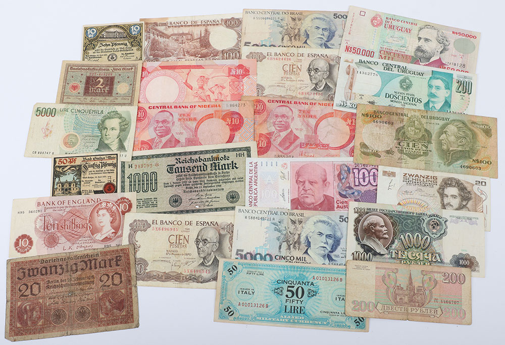 A selection of mostly GB and world Banknotes, including 18x One Pound notes, 10 Shillings - Image 5 of 7