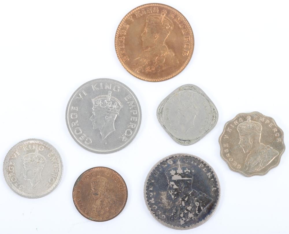 British India, George V (1910-1936), Half Rupee 1928, 1 Anna 1936, One Quarter Anna 1927 and 1/12 An