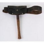 British WWII fire axe and belt with leather cover