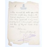 A good selection of military related and Royal autographs and signatures, fragments from letters etc