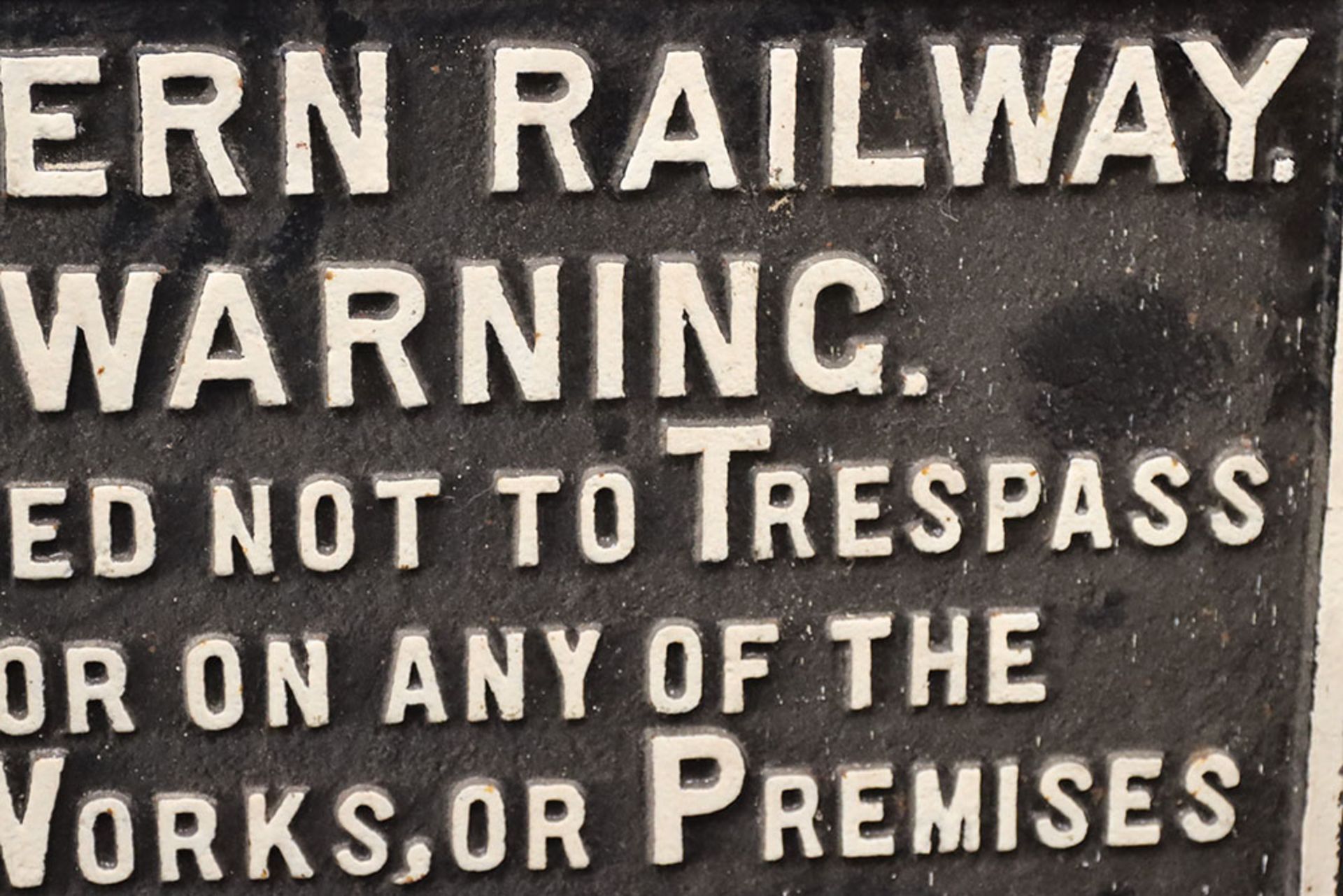 A North Eastern Railway Warning cast iron painted sign - Image 4 of 4