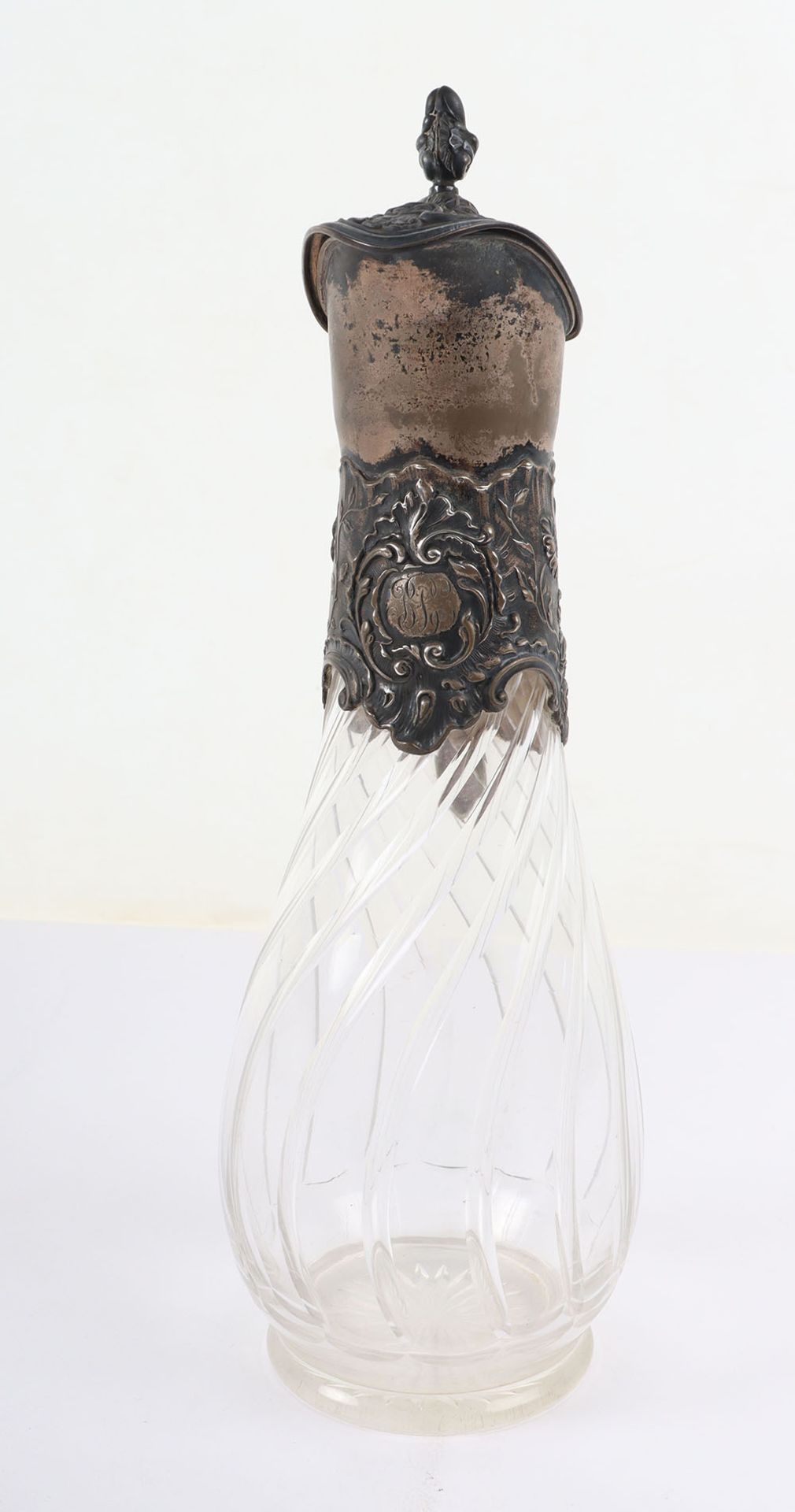 A German silver and glass claret jug - Image 3 of 10