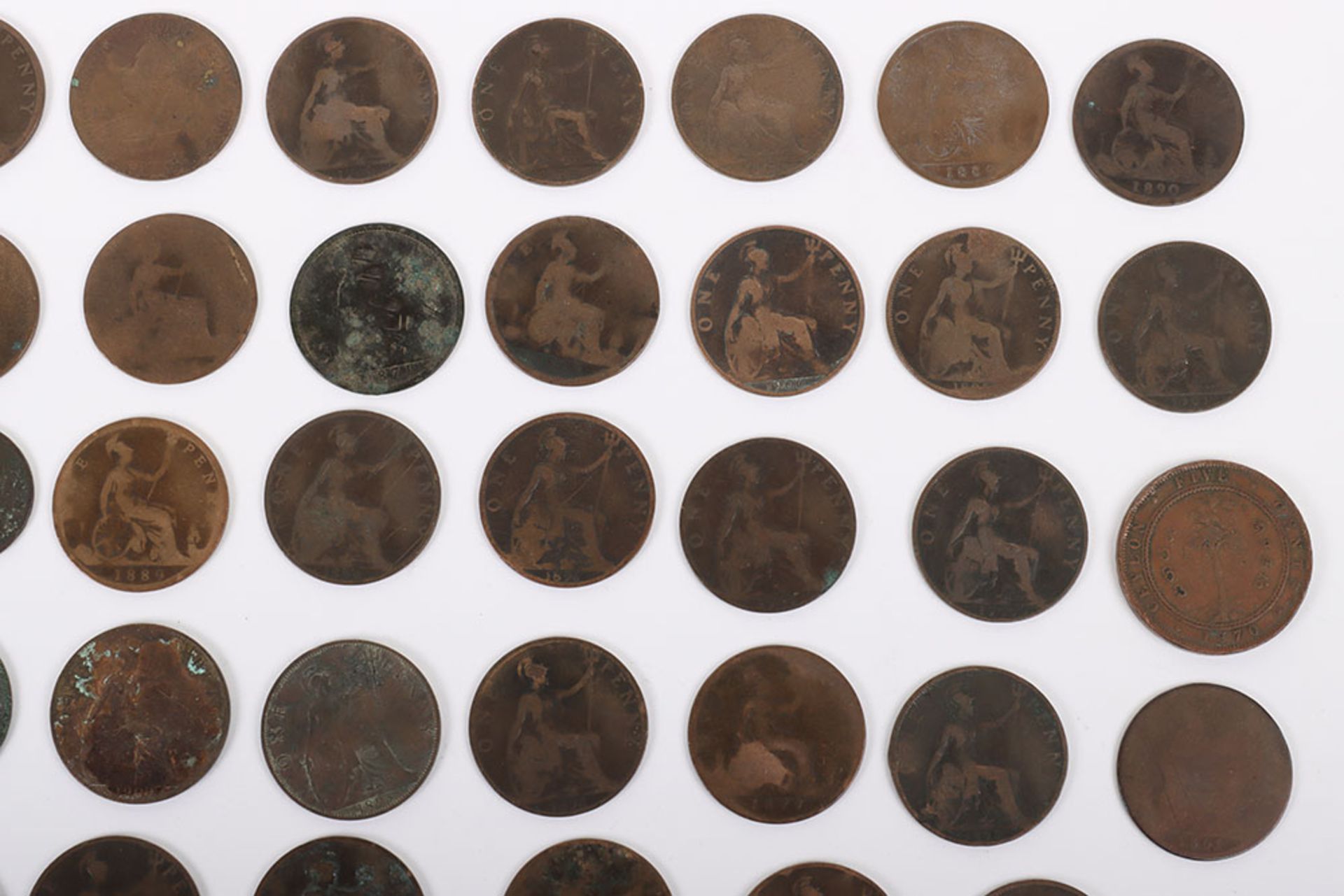 Selection of Victoria copper coinage, including 1870 Ceylon - Bild 8 aus 10