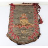 A 1914 dated battle banner for the Royal Artillery Regiment