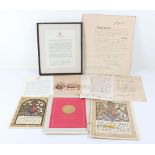 Mixed lot of ephemera and documents including a Queen Elizabeth II signed letter on Buckingham Palac