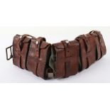 A WWII leather five pouch bandoliers