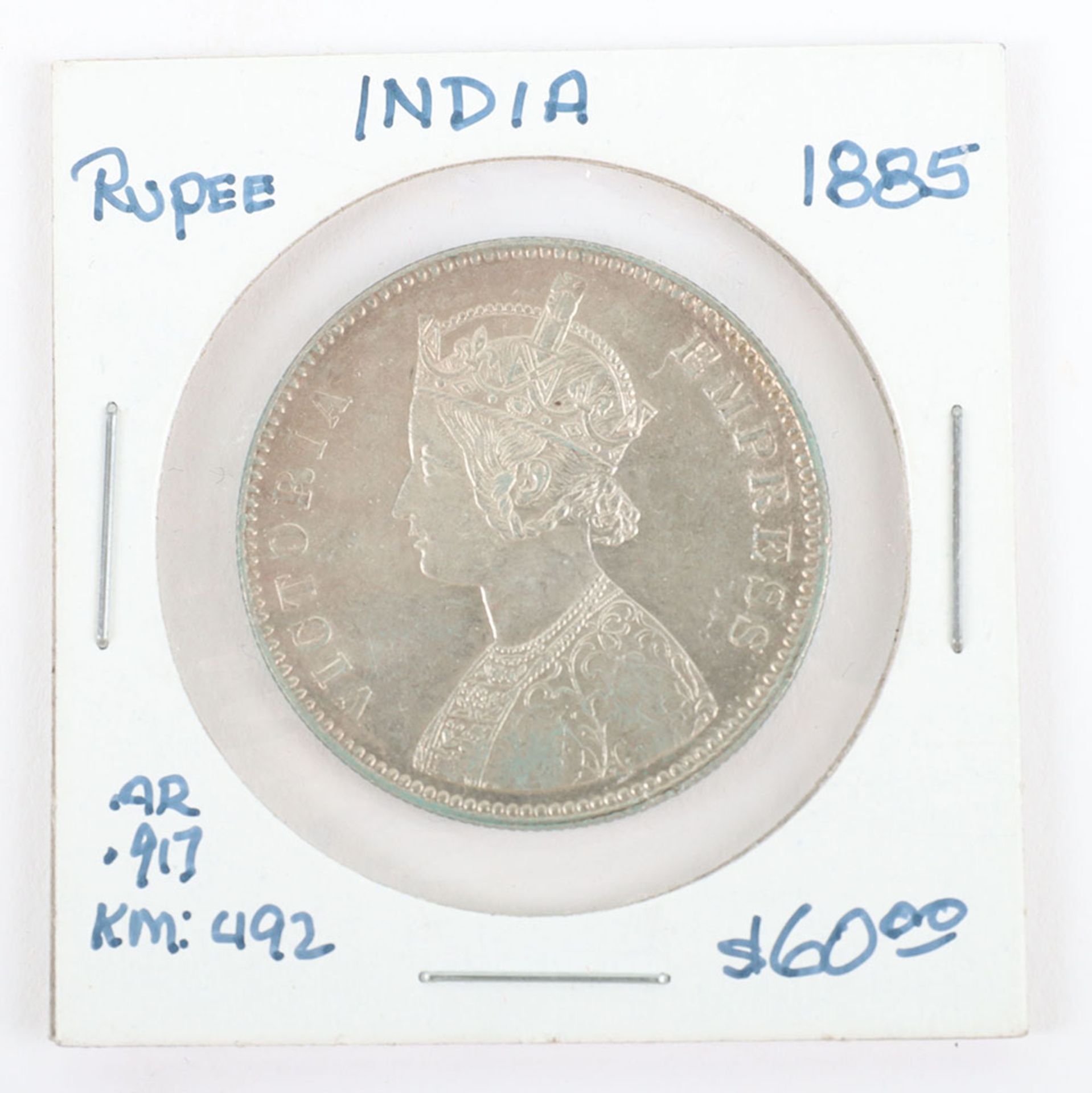 British India, Victoria, One Rupee 1885, Calcutta