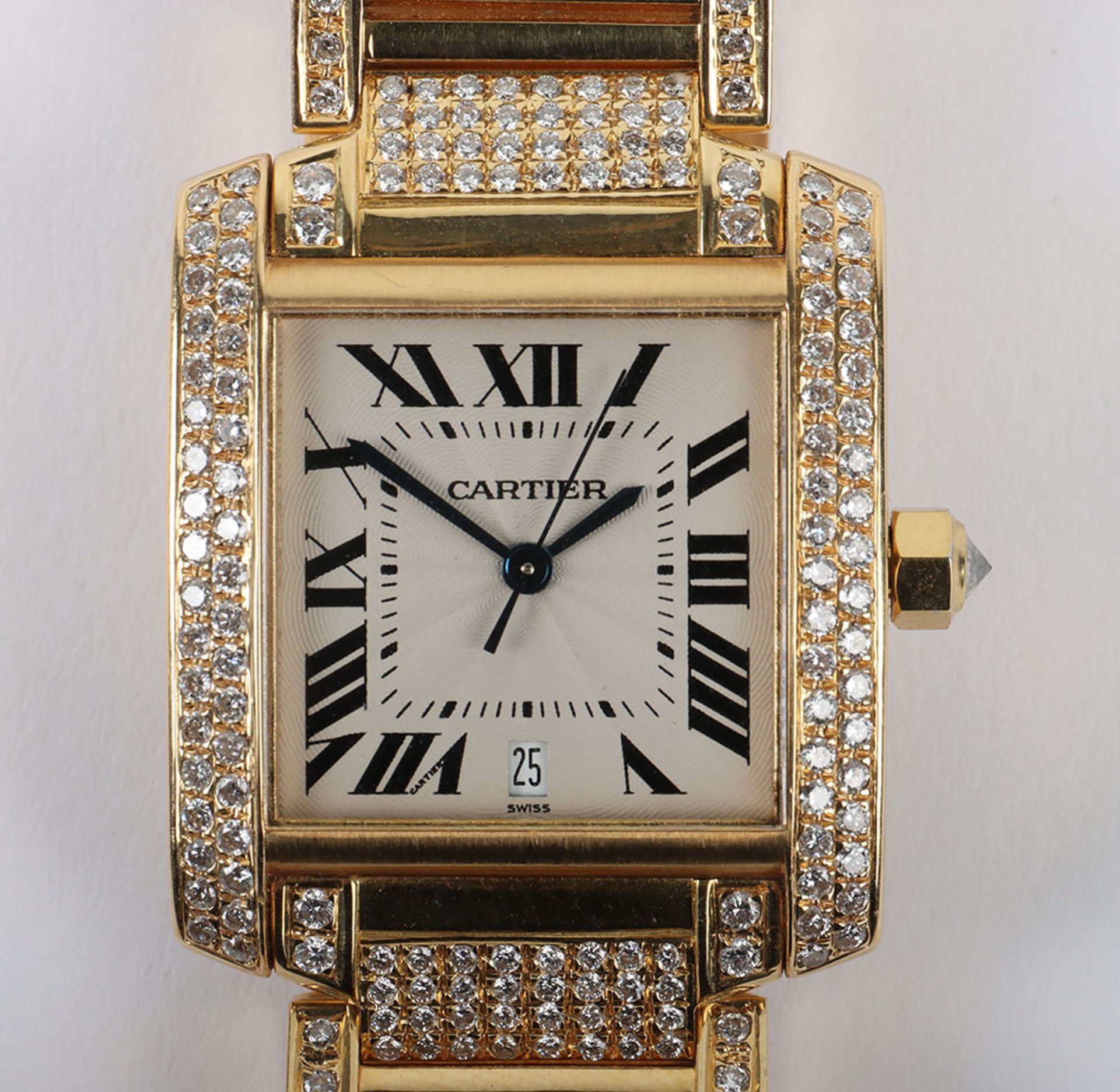 An 18ct gold and diamond Cartier Tank Francaise Automatic, Ref: 1840 - Bild 2 aus 7