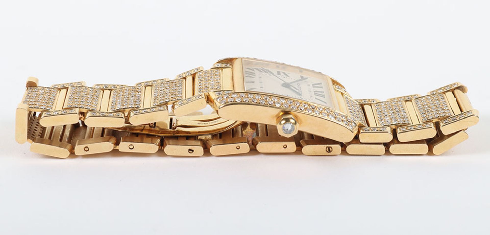 An 18ct gold and diamond Cartier Tank Francaise Automatic, Ref: 1840 - Bild 6 aus 7