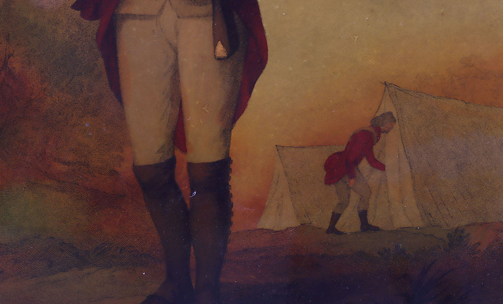 Framed Reverse Print on Glass of a Georgian Period British Foot Soldier - Image 3 of 4