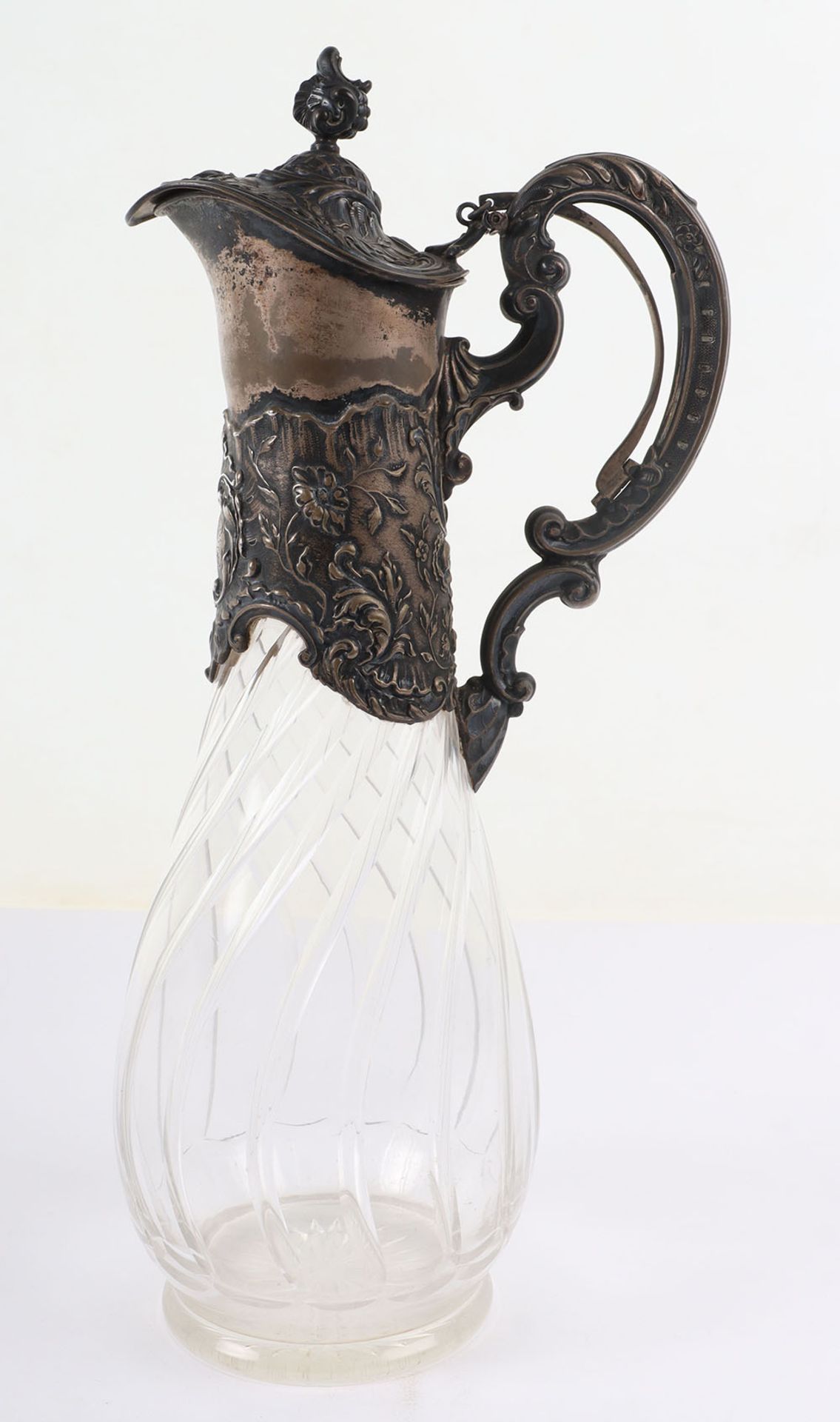 A German silver and glass claret jug - Image 6 of 10