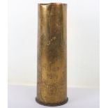 A trench art shell case, engraved with ‘The War 1914’
