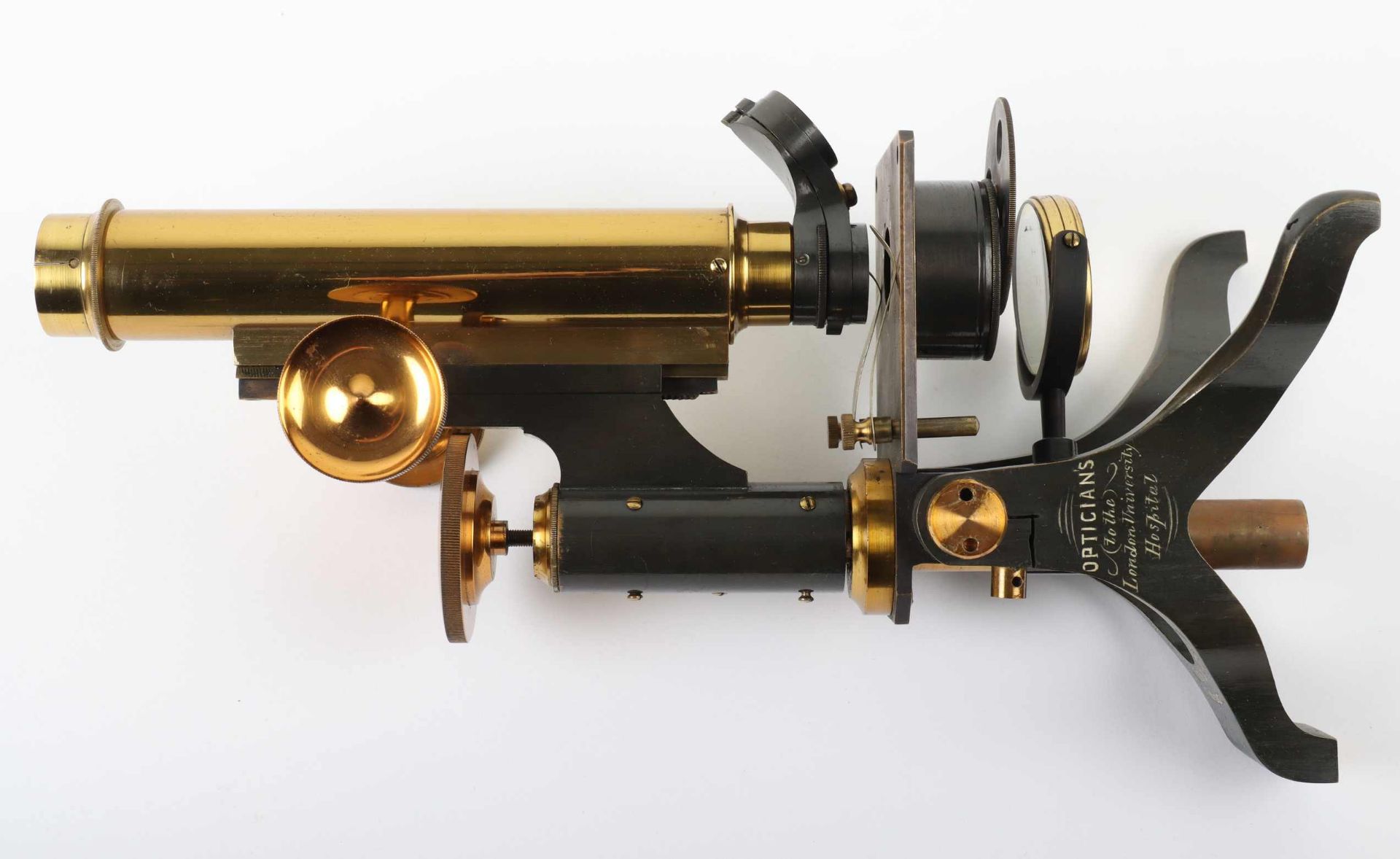 A late Victorian brass microscope and lens, W. Johnson & Sons London - Bild 6 aus 12
