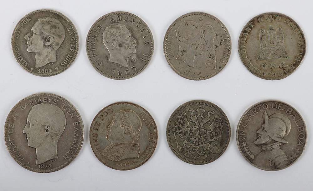 European and World silver coins, including German States, Hamburg 1797 4 Schilling, Papal State 1866