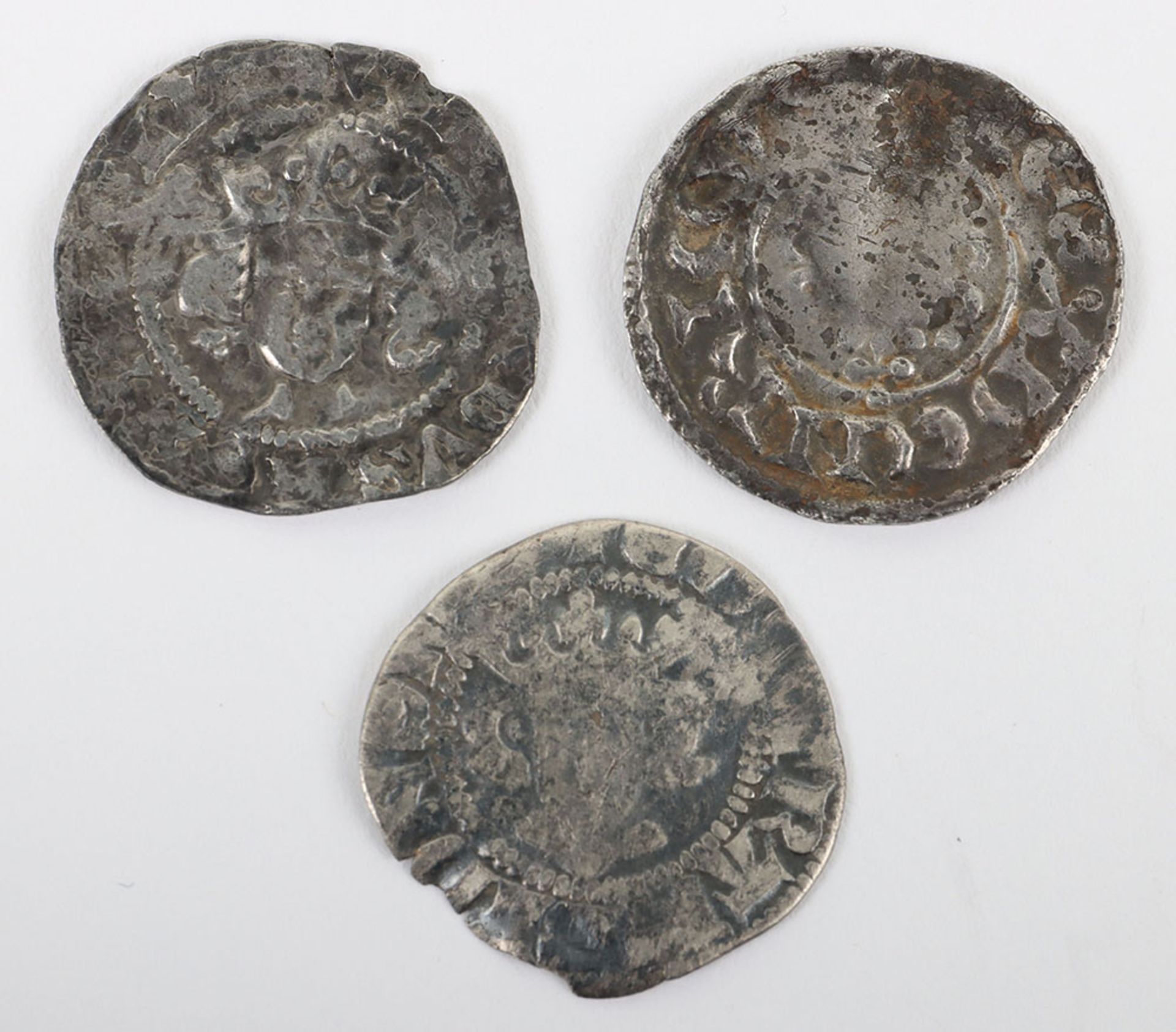 Three hammered pennies including Henry III and two Edward I