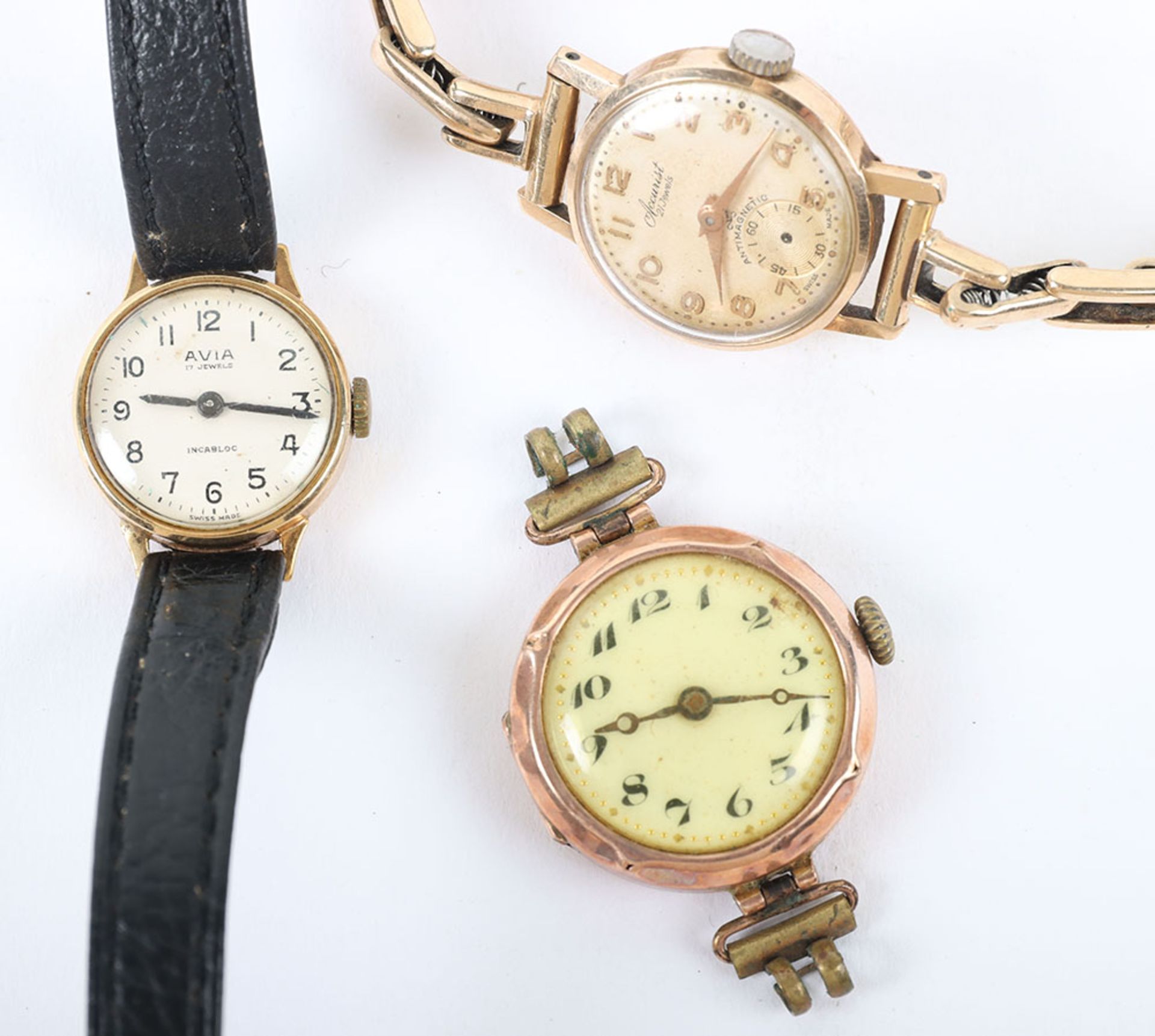 Three early 20th century 9ct gold wristwatches - Bild 2 aus 3