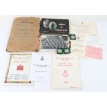 A mixed lot of documents and ephemera, including papers and letter for Cadet Training