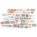 A good selection of mostly German banknotes including A. Schaaffhausen’scher Bankverein A.G 100000