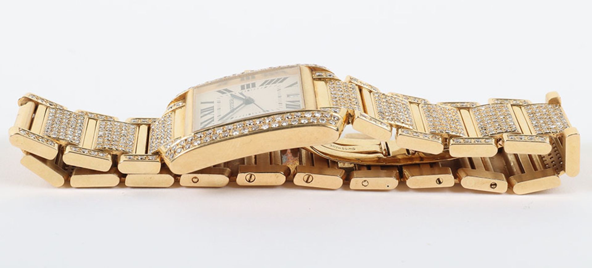 An 18ct gold and diamond Cartier Tank Francaise Automatic, Ref: 1840 - Bild 7 aus 7