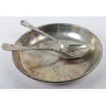 A WWI French dish, fork and spoon set