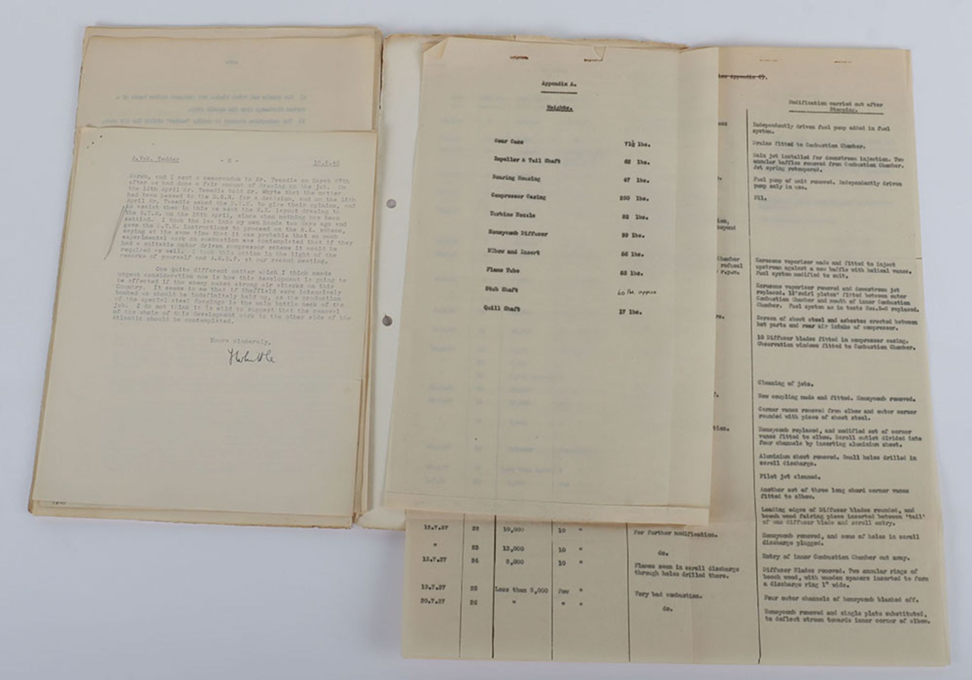 Frank Whittle, Highly important documents relating directly to the development and testing of the tu - Bild 6 aus 7