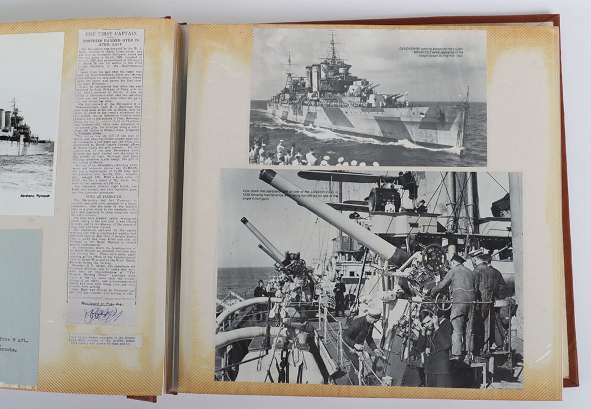 HMS Devonshire Album charting the history of the ship since 1929 when an accidental explosion wrecke - Bild 12 aus 29