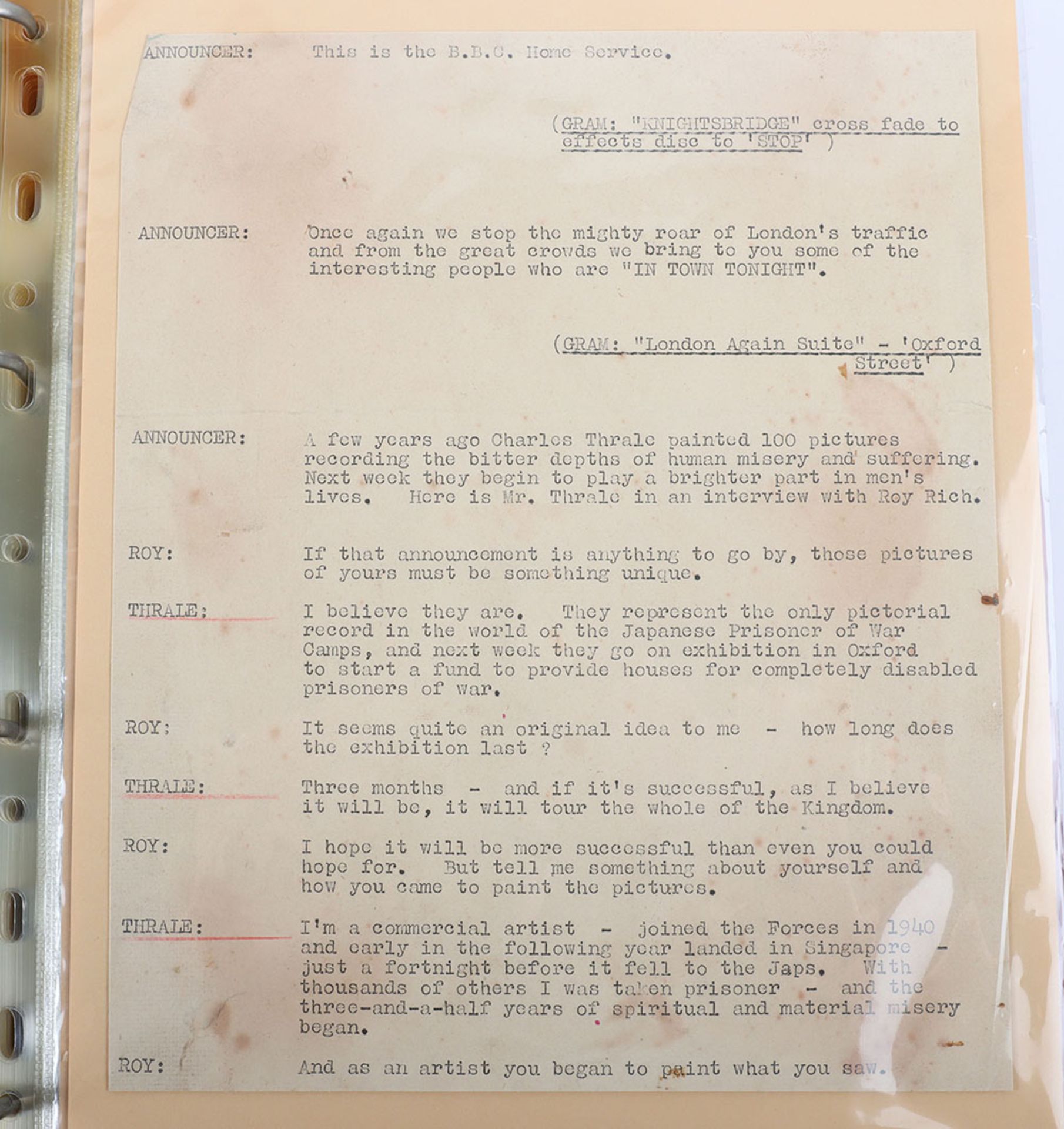 Substantial Archive relating to Charle's Thrale's Exhibition and his life as a POW - Image 13 of 21