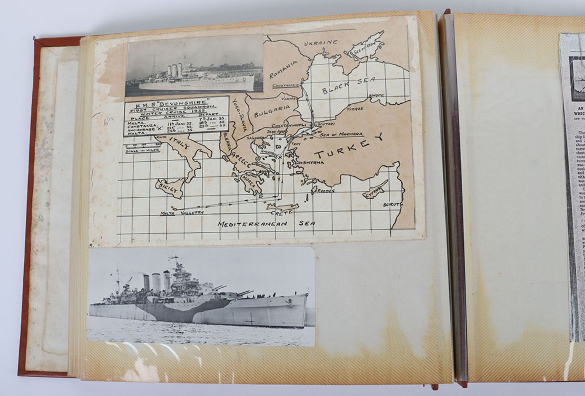 HMS Devonshire Album charting the history of the ship since 1929 when an accidental explosion wrecke - Bild 23 aus 29