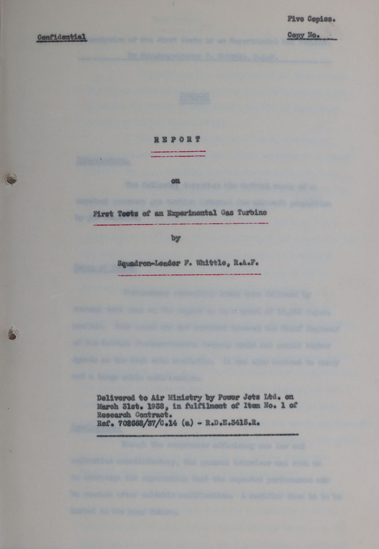 Frank Whittle, Highly important documents relating directly to the development and testing of the tu - Image 5 of 7