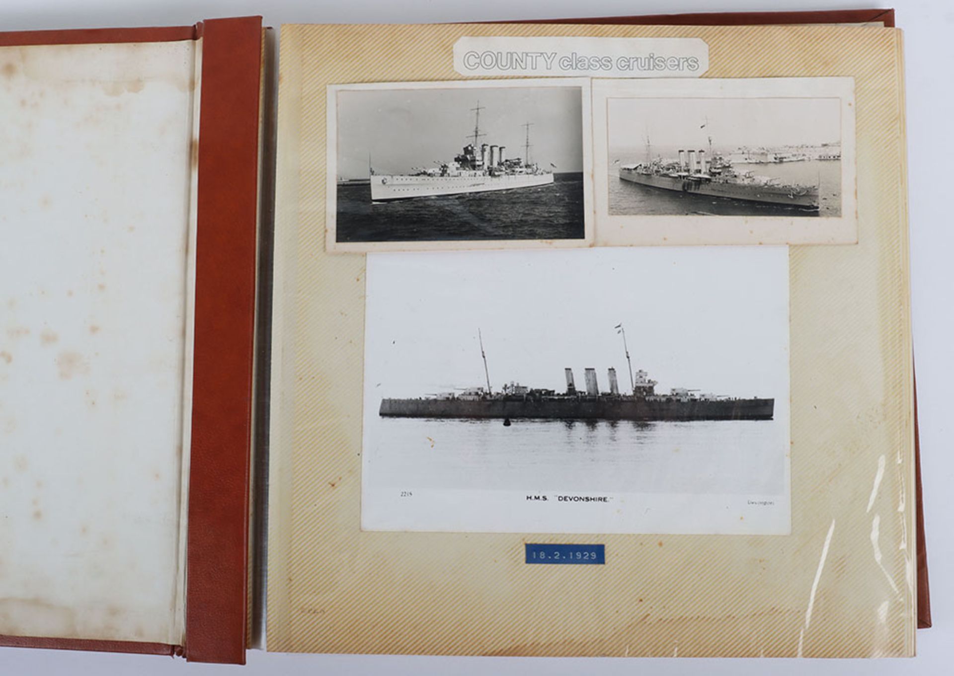 HMS Devonshire Album charting the history of the ship since 1929 when an accidental explosion wrecke - Bild 2 aus 29
