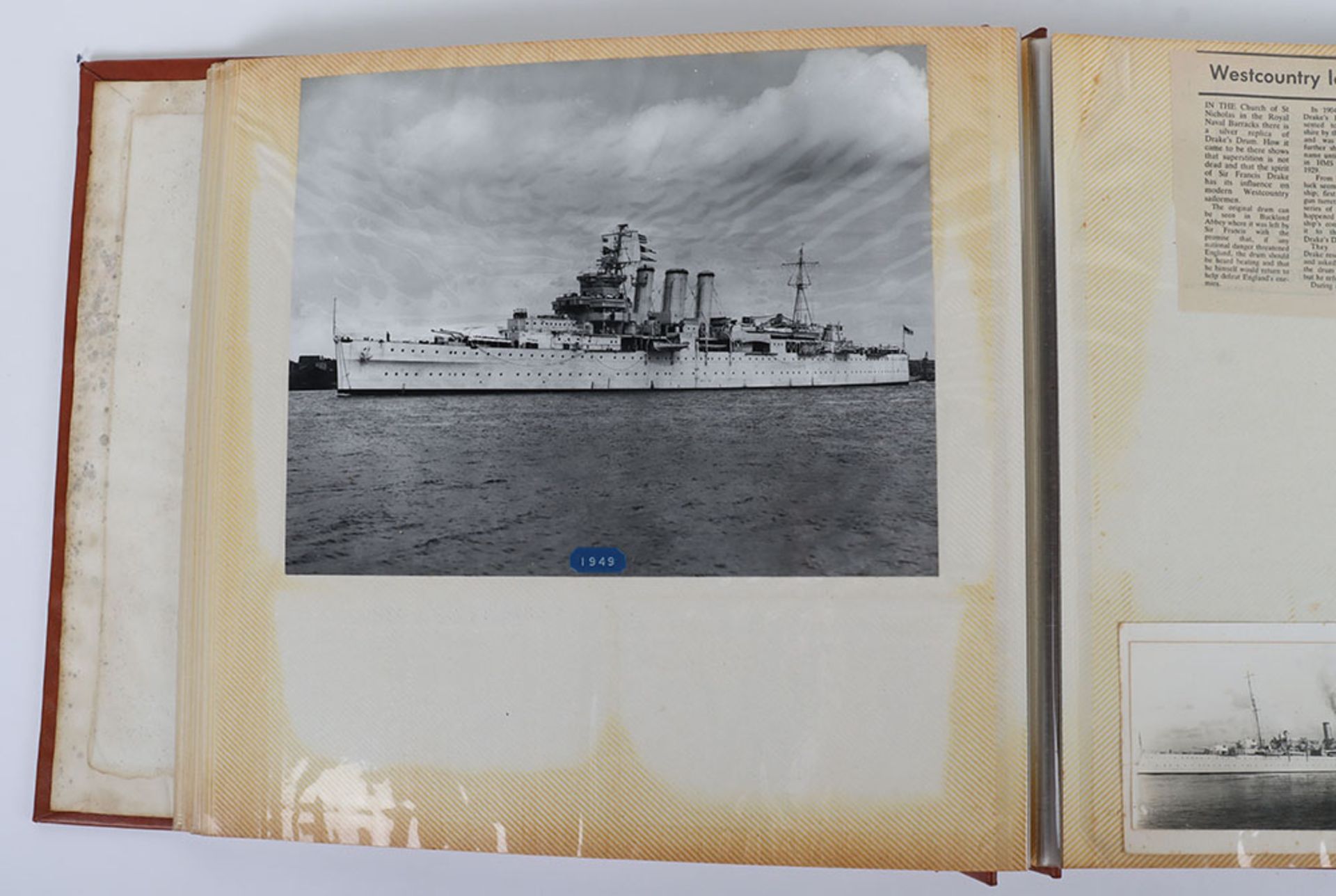 HMS Devonshire Album charting the history of the ship since 1929 when an accidental explosion wrecke - Bild 19 aus 29