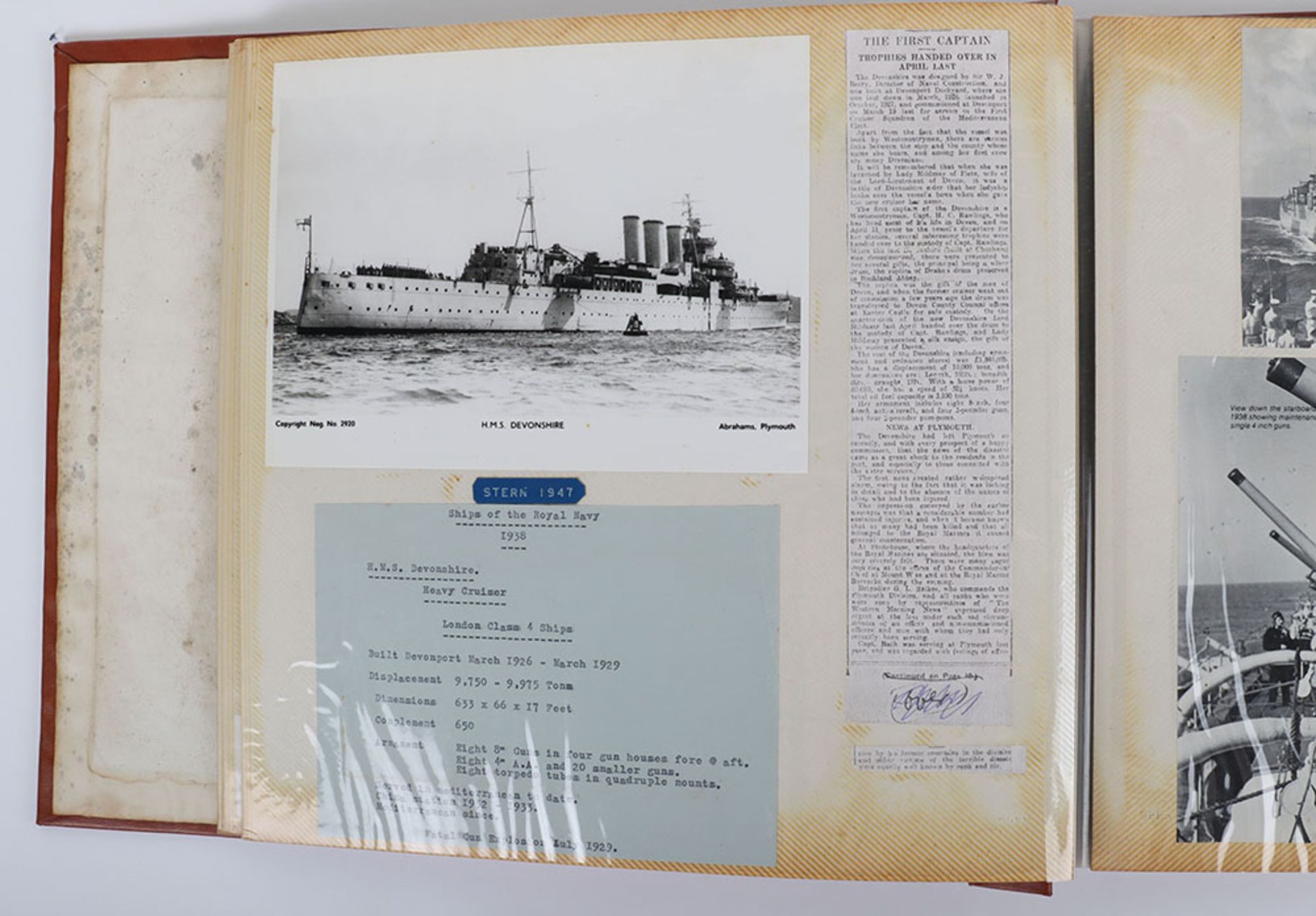 HMS Devonshire Album charting the history of the ship since 1929 when an accidental explosion wrecke - Bild 11 aus 29