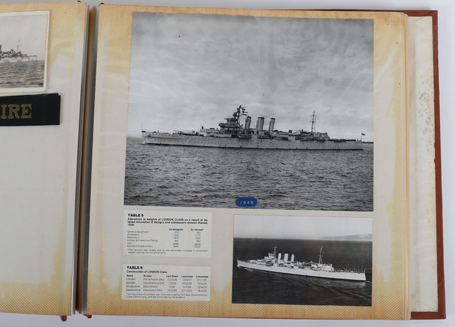 HMS Devonshire Album charting the history of the ship since 1929 when an accidental explosion wrecke - Bild 18 aus 29