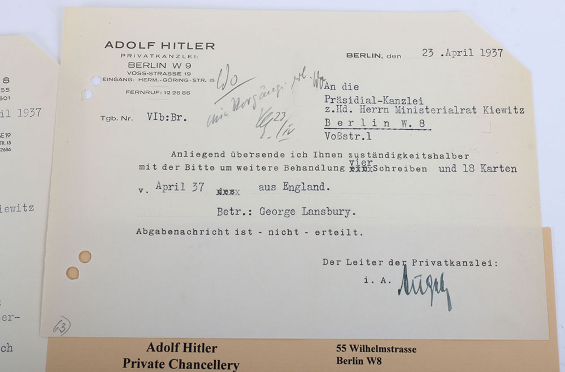 George Lansbury controversal meeting with Adolf Hitler 19th April 1937 - Bild 3 aus 6